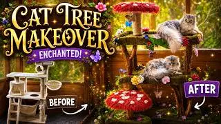 I Made an Enchanted Cat Tree with Branches - DIY Mossy Cat Tree