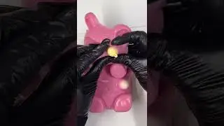 Very Quick Big pink bear 🐻 pimple popping satisfying #asmr #fypシ #viral