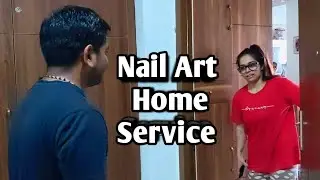 Apne Client k ghar jakr ki Nail Art service | Nail Extensions at my client's home 💅🏻 