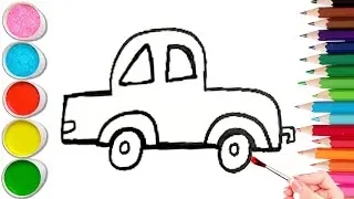 How To Draw cute Car  Drawing, Painting & Coloring For Kids and Toddlers_ Child Art 🐋🌈🎨
