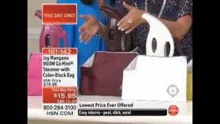 Мини-пароварка Joy Mangano Go мощностью 900 Вт с цветным пакетом