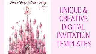 Fairy princess birthday party invitation, princess castle invite, fairy princess party invite