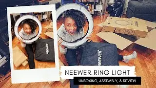 Neewer Ring Light Unboxing & Assembly/Review (18'' w/Dimmer) || Kaisha Creates
