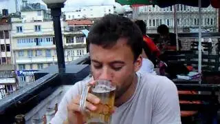 Everest beer chug in Kathmandu Nepal