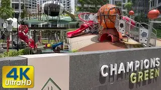 Champions Green Playground 🏆 in Woodlands 🌺 featuring 3 themed zones: ⚽, 🏀, and 🏈 | SingaporeIsland