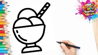 How to Draw Ice Cream 🍦 | Easy Drawing, Coloring & Painting for Relaxing Art