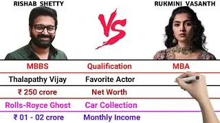 Rishab Shetty vs Rukmini Vasanth Full Comparison Video | Net Worth | Monthly Income | Per Movie Fees