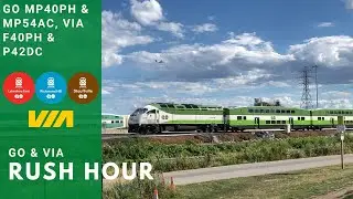 Full Rush Hour in Toronto, GO & VIA Trains