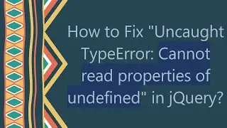 How to Fix 
