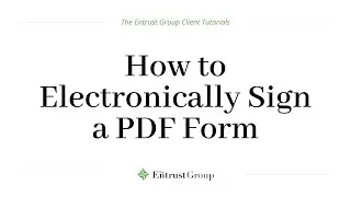 How to Electronically Sign a PDF Form