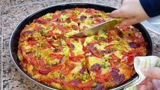 TEPSİ PİZZASI evde pizza yapmanın en kolay tarifi 
