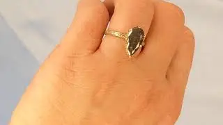 Personalized Statement Ring, Salt and Pepper Diamond Engagement Ring, White Gold Ring