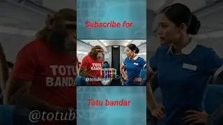 तोतू बंदर vs airhostess #babluvolgger #funny #movie #comedy #monkeyvlog #ai #shortvideos #aimonkey