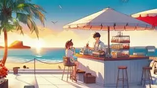 Serene Beach Cafe Escape: Ultimate Relaxation Ambience 🌴☀️