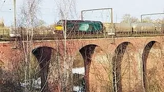 Diverted DRS Class 68 thumps and roars on the East Coast Mainline Viaduct
