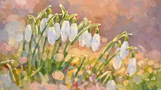 Calming Snowdrop Oil Painting | 4K Peaceful Floral Art for Frame TV (2 Hours)