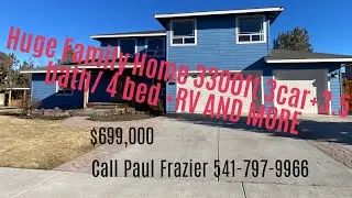 Oregon Home for Sale: Redmond Oregon Large 3300 ft Home w/4 bed-3.5 baths 3 car garage
