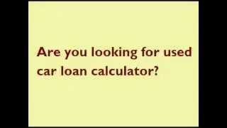 Used car loan calculator