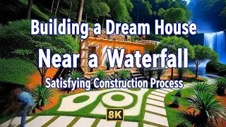 Building a Dream House Near a Waterfall - Satisfying Construction Process