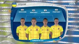 Ukraine lineup v Northern Ireland: UEFA EURO 2016