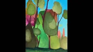 Painting 'Autumn Glow' Abstract Landscape Art