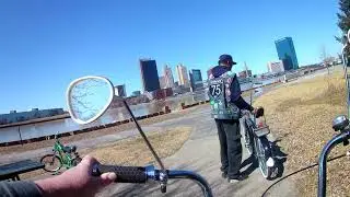 schwinn stingray copper Spring ride part 3  over the bridge to Downtown Toledo