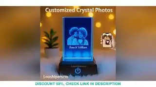 3D LED Custom Crystal Photo Night Light Unique Gift for Mom Lover Friend Pet Dog Cat for Bedroom Bir