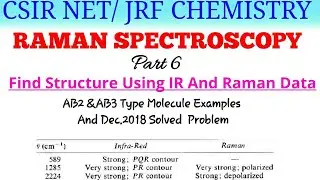 Structure Determination Using IR And Raman Data||Raman Spectroscopy Part 6