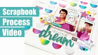Scrapbook Process Video | Cut File and Ink Blending! | Awesome Dream
