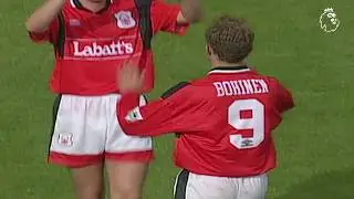 Back of the net in a flash. Lars Bohinen's thunderous left-foot claims