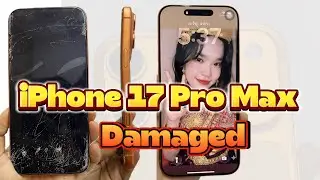 severely damaged iphone 17 Pro Max - Screen broken & bent frame