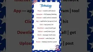10 Technology Words in American English #esl #synonyms #vocabulary #shorts