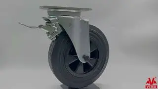 VIMA Rubber and PP swivel brake Waste bin caster