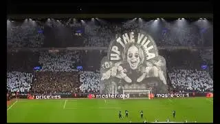VILLA VS CELTIC OZZY TIFO CHAMPIONS LEAGUE!!!  RON SAUNDERS 😍 CLIP CREDIT TO MAX @VillaOnTour#utv