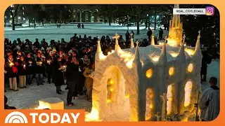 Notre Dame Students Build Chapel Out of Ice and Host a Mass