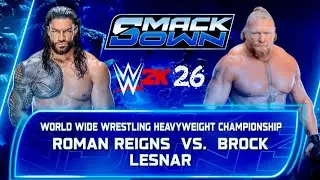 ROMAN REIGNS VS. BROCK LESNAR WORLD WIDE WRESTLING HEAVYWEIGHT CHAMPIONSHIP  #wwe #wwe2k25 #wwe2k26