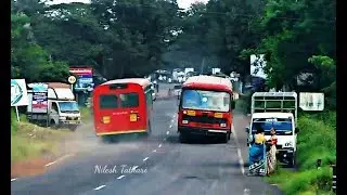 MSRTC BUSES IN ACTION IN KONKAN : ST BUSES : MAHARASHTRA