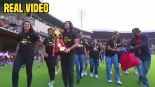 Smriti Mandhana & RCB Women's  Trophy Celebration of WPL Victory at RCB Unbox event 2024