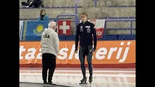 Prepping for Day 2 ISU World Cup in Calgary - Jordan Stolz warmup