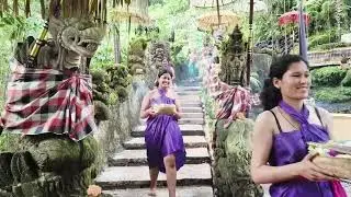 Beautiful temple, Purification And Waterfall 🇮🇩 Must visit Place💗
