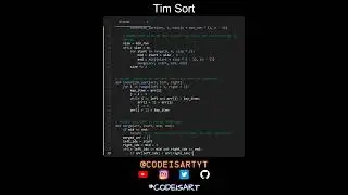 Tim Sort Code in Python | Sorting Algorithms | Python Coding Tutorial | Python Coding Interview