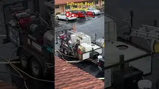 Hotel roof cleaning | Soft washing a huge hotel roof in 2 hours with 2 technicians #florida #ocala