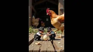 GIANT Chicken vs Tiny Egg Thieves! 🐔🥚 Who Will Survive? 😂 #MiniatureMadness #EtsyFinds #ChickenChaos