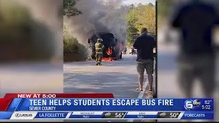 Teen helps students escape bus fire