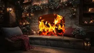 Cozy Winter Fireplace 4K 🔥 Real Crackling Fire Sounds for Deep Sleep, Focus & Relaxation