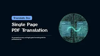 Single Page PDF Translation in Translate Doc | English to Japanese with AI