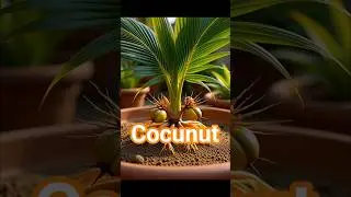 coconut small plant grow at home #fruittrees #greenthumb #garden #coriander