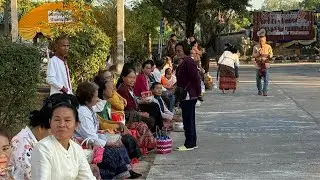 บิณฑบาตเช้าที่บ้านจุมจัง บ้านเกิด องค์หลวงตา 28/12/68
