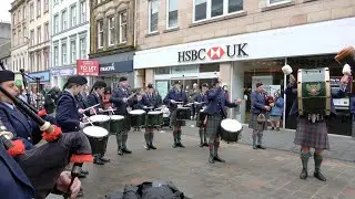 Perth & District Pipe Band playing Green Hills Set during City of Perth Burns Take 2 event in 2022