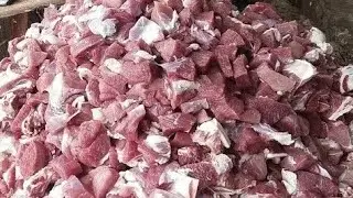 How To Cut Buffalo Meat Into Pieces / Beef Meat Cutting Skills / Expert Butcher/ MK Cutting Skills